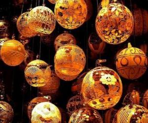 пазл Набор безделушки Рождество или шарики с различными украшениями